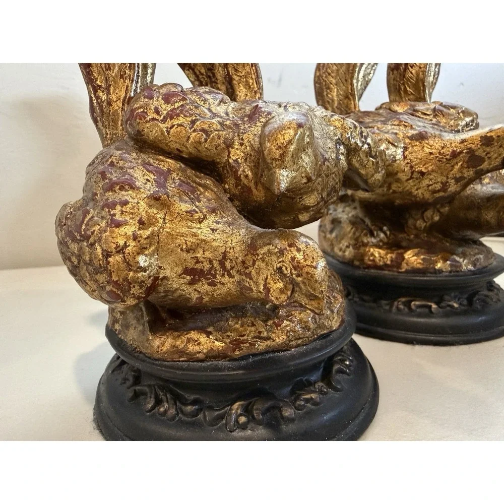 Vintage Pheasant Bookends Heavy Cast Composite 7.25
